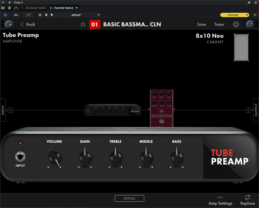 Simulations d'ampli basse dans Fender Studio Pro 8