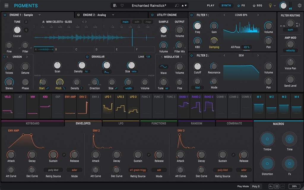 Le module granulaire sur le synthé Arturia Pigments