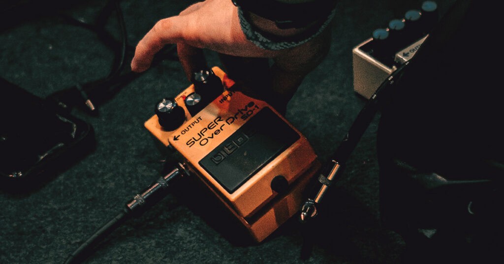 Une pédale d'overdrive pour guitare