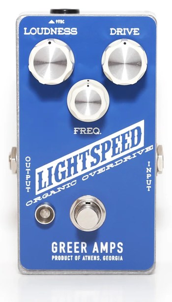 La pédale d'overdrive Greer Amps Lightspeed Organic Overdrive